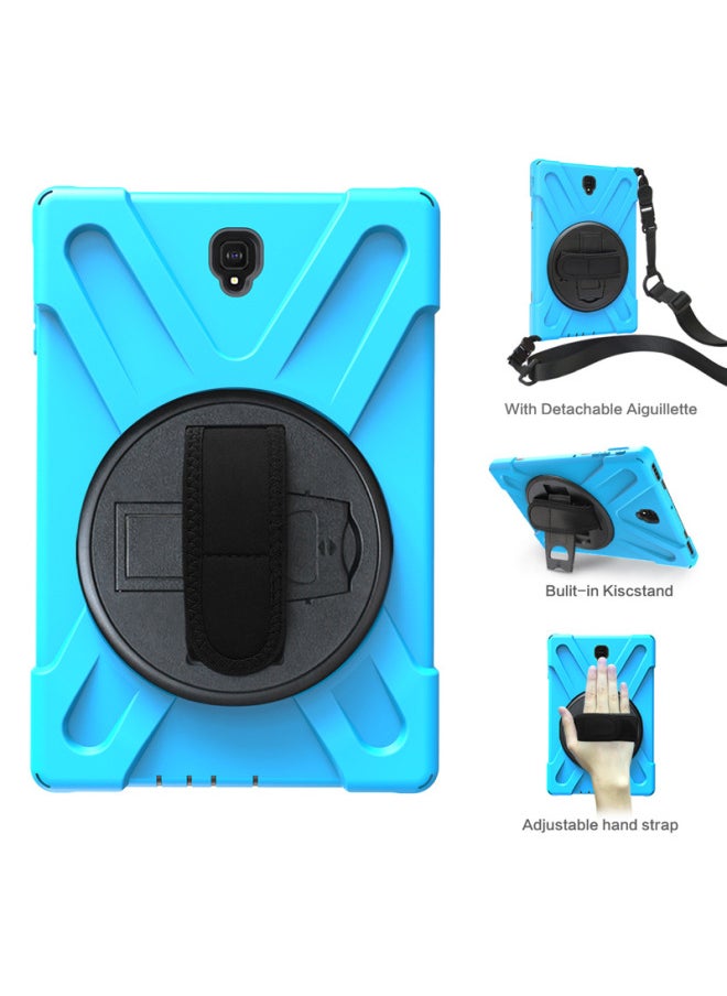 Generic - Suitable For Samsung Tab S4 T830 Pirate King Rotating Bracket Silicone Drop-resistant Tablet Cover T835 Strap Back Case-Color:Blue-Applicable Model:Samsung Tab Active Pro 10.1 2019 T540 (full Set) - Image 1
