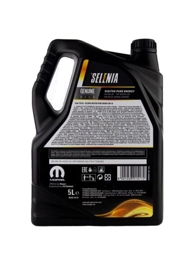 PETRONAS Selenia Digitek Pure Energy 0W-30 5 Liter  - Image 2