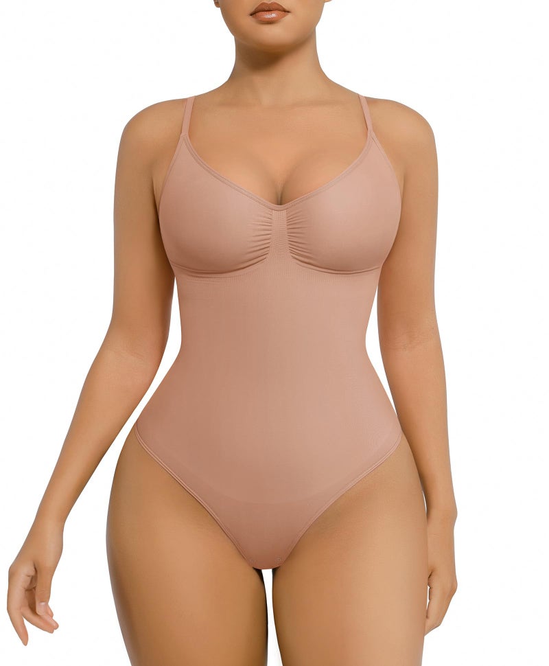 FeelinGirl Shapewear Tummy Control Bodysuits for Women Seamless Body Shaper Shapewear Thong Body Shaper XS-S - Image 1