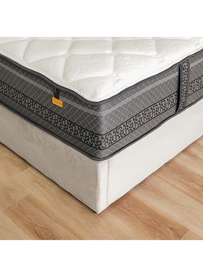 Danube Home Sense Visco Gel Memory Foam Pocket Spring Mattress Plush Feel Super King Bed Mattress Spine Balance For Pressure Relief L200xW200 cm Thickness 32 cm White/Grey - Image 1