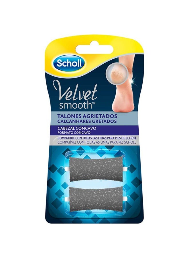 شول مزيل مسامير القدم من شول فيلفيت سموث، لتقشير البشرة الجافة والمتشققة والكعب، عبوة إعادة تعبئة، وحدتان - Image 1