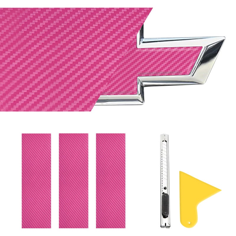 Bilisin Compatible with Bowtie Emblem Logo Wrap Stickers CutYourOwn Vinyl Wrap Overlay DIY Decals for Chevy 118 x 43PCS Pink - Image 3