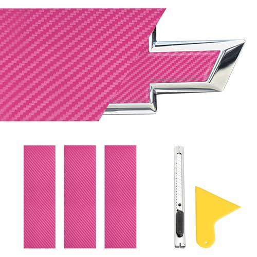 Bilisin Compatible with Bowtie Emblem Logo Wrap Stickers CutYourOwn Vinyl Wrap Overlay DIY Decals for Chevy 118 x 43PCS Pink - Image 1