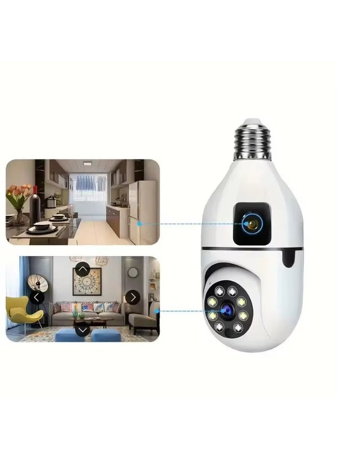 Gulf Trend WiFi Dual Lens Light Bulb Security Camera 4MP 360° PTZ Indoor Smart CCTV Camera with Motion Detection, Color Night Vision, Two-Way Audio, Mobile App Control, Auto Tracking, Remote Monitoring - Image 4