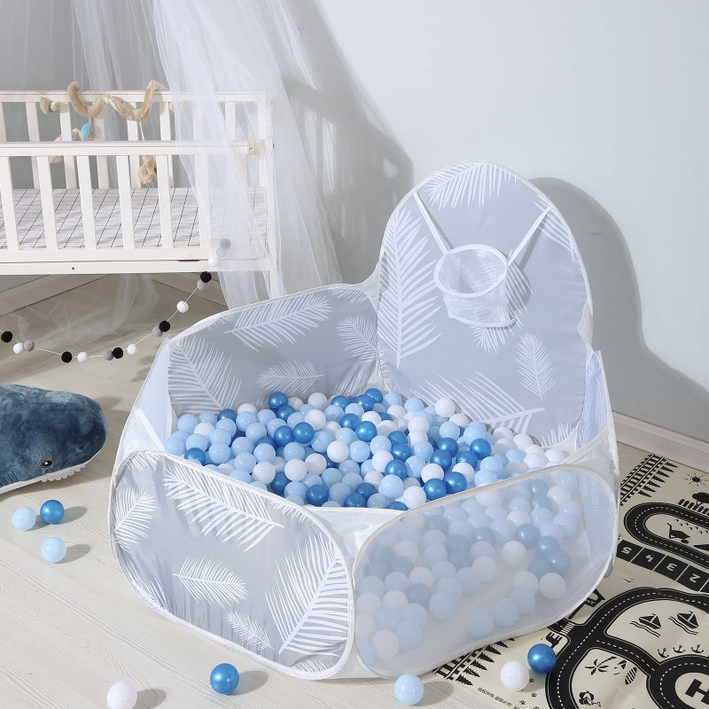 Gogoso GOGOSO Ball Pit Balls Blue Balls for Ball Pits  Baby Pool for Babies  Kids  Toddlers  Boys  Phthalate Free BPA Free  Pack of 100 with Storage Bag  with Color Pearl Blue  Light Blue  White - Image 5