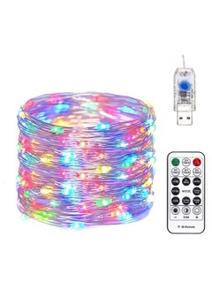 TYCOM Tycom LED Copper Wire String Lights with Remote Control - Outdoor Festival Decoration Lantern - USB Plug in Copper Wired Lights for Decoration, 10 Meter Long 100 Lights Mix Colour.  - Image 1