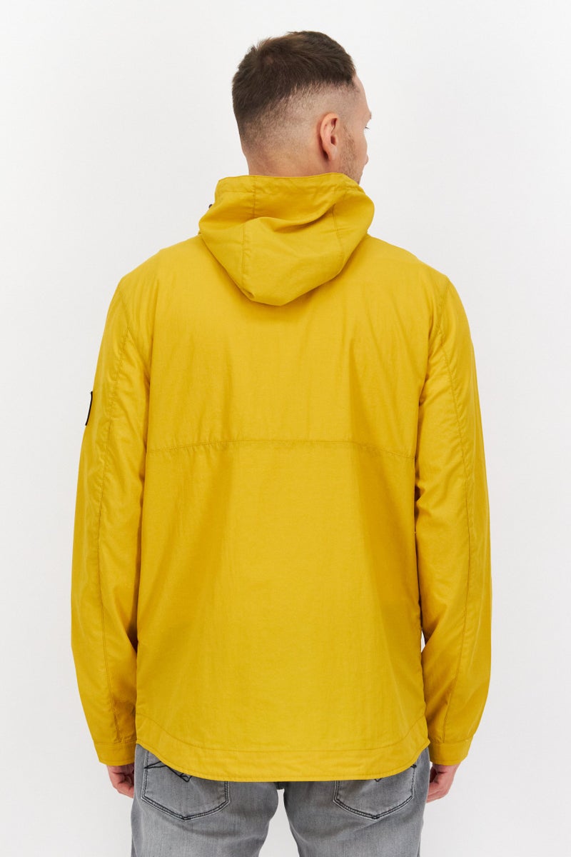 Lyle & Scott Men Solid Hooded Jacket, Mustard - Image 3