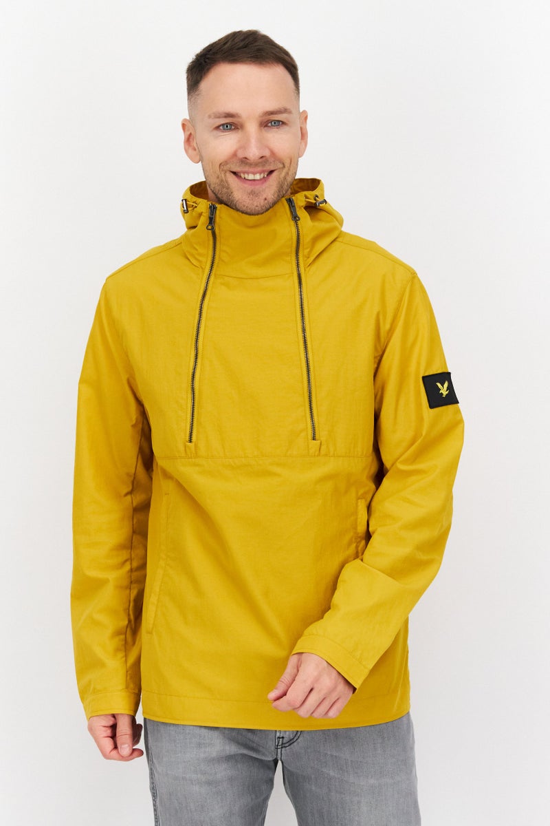 Lyle & Scott Men Solid Hooded Jacket, Mustard - Image 1