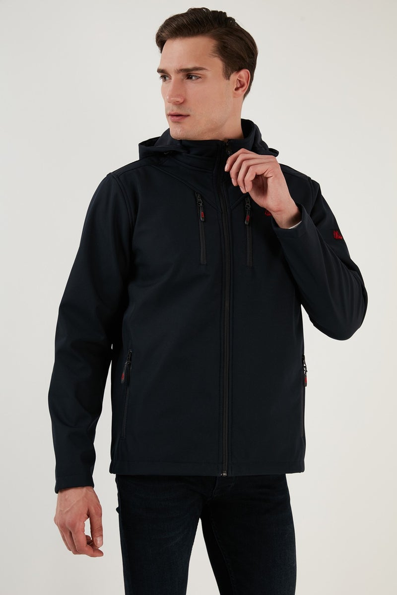 بوراتي جاكيت سوفت شيل بغطاء رأس مقاوم للماء والرياح للرجال COAT 5855045  - Image 1
