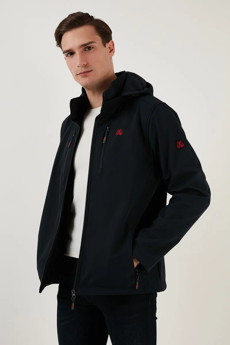 بوراتي جاكيت سوفت شيل بغطاء رأس مقاوم للماء والرياح للرجال COAT 5855045