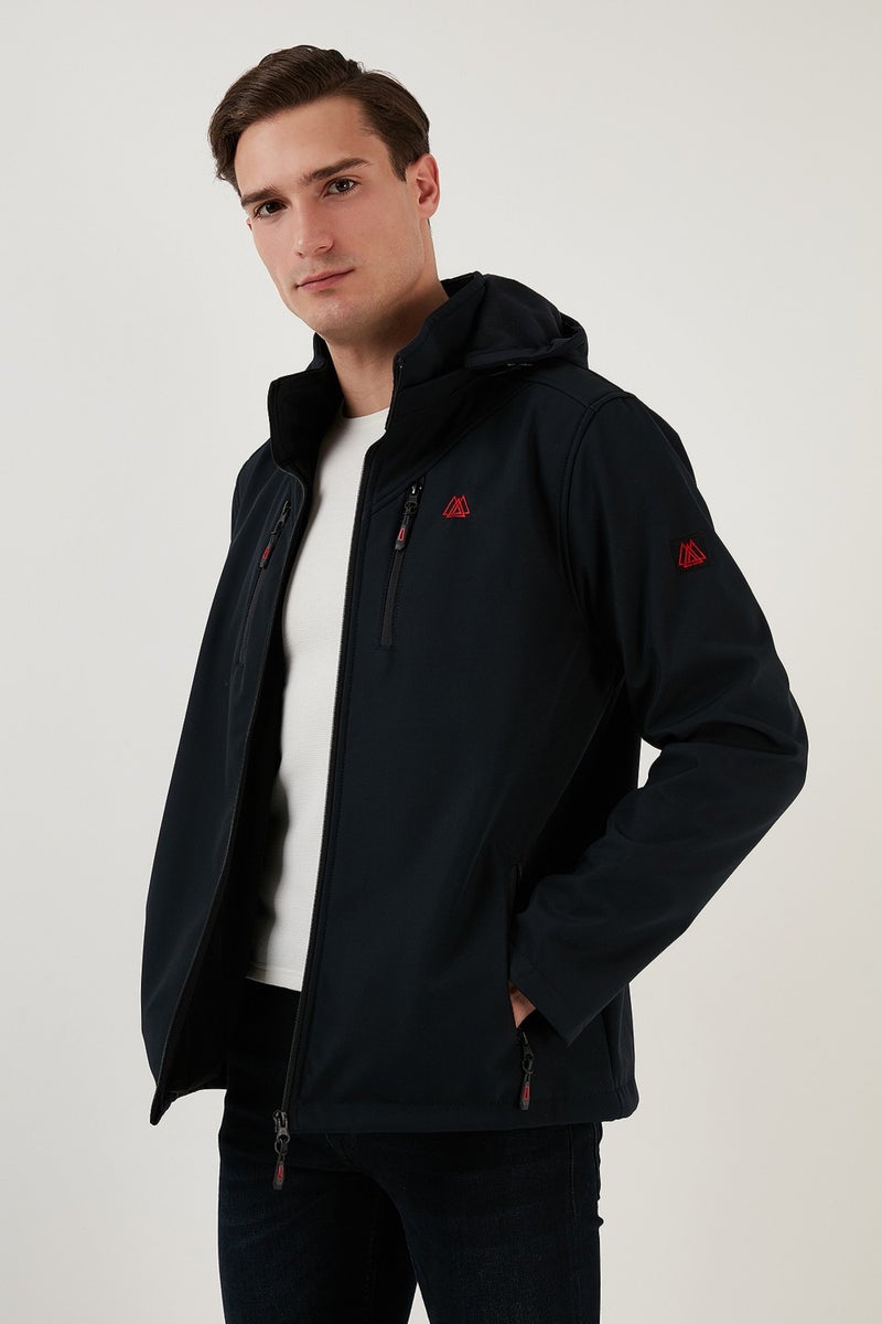 بوراتي جاكيت سوفت شيل بغطاء رأس مقاوم للماء والرياح للرجال COAT 5855045  - Image 3