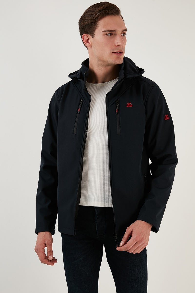بوراتي جاكيت سوفت شيل بغطاء رأس مقاوم للماء والرياح للرجال COAT 5855045  - Image 2