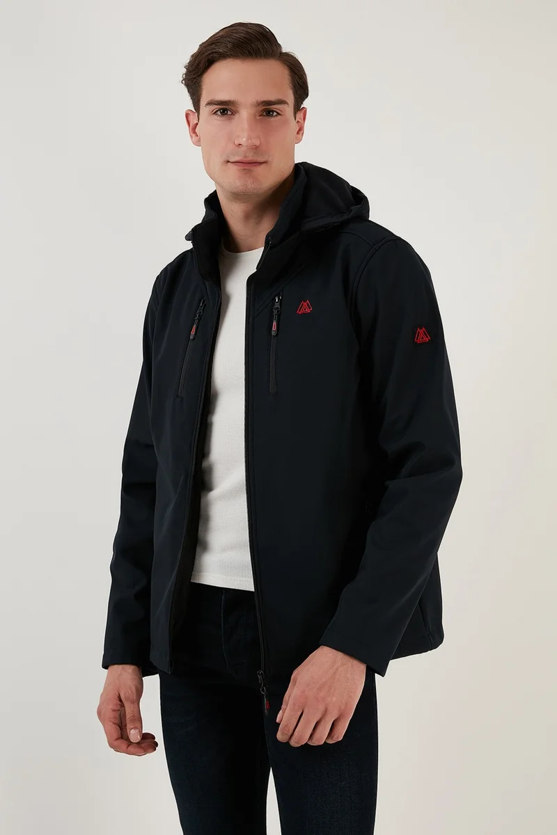 بوراتي جاكيت سوفت شيل بغطاء رأس مقاوم للماء والرياح للرجال COAT 5855045
