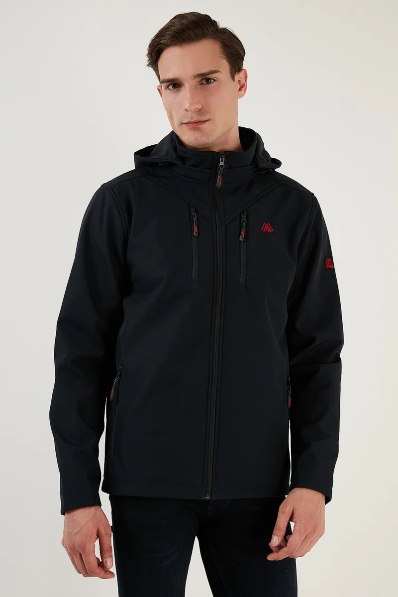 بوراتي جاكيت سوفت شيل بغطاء رأس مقاوم للماء والرياح للرجال COAT 5855045