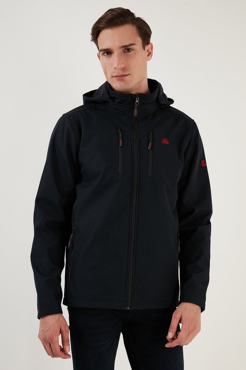بوراتي جاكيت سوفت شيل بغطاء رأس مقاوم للماء والرياح للرجال COAT 5855045  - Image 4