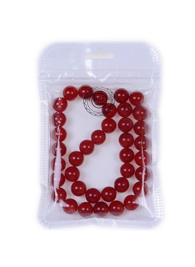 PLTbeads - Smooth Round Shape Natural Gemstone Loose Beads For 1 Strand Per Bag Approxi 15.5 Inch 48 50Pcsjewelry Making (6Mm Red Carnelian) - Image 1