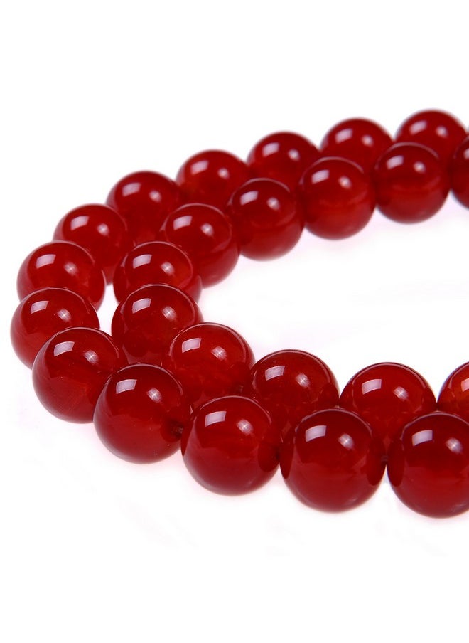 PLTbeads - Smooth Round Shape Natural Gemstone Loose Beads For 1 Strand Per Bag Approxi 15.5 Inch 48 50Pcsjewelry Making (6Mm Red Carnelian) - Image 1