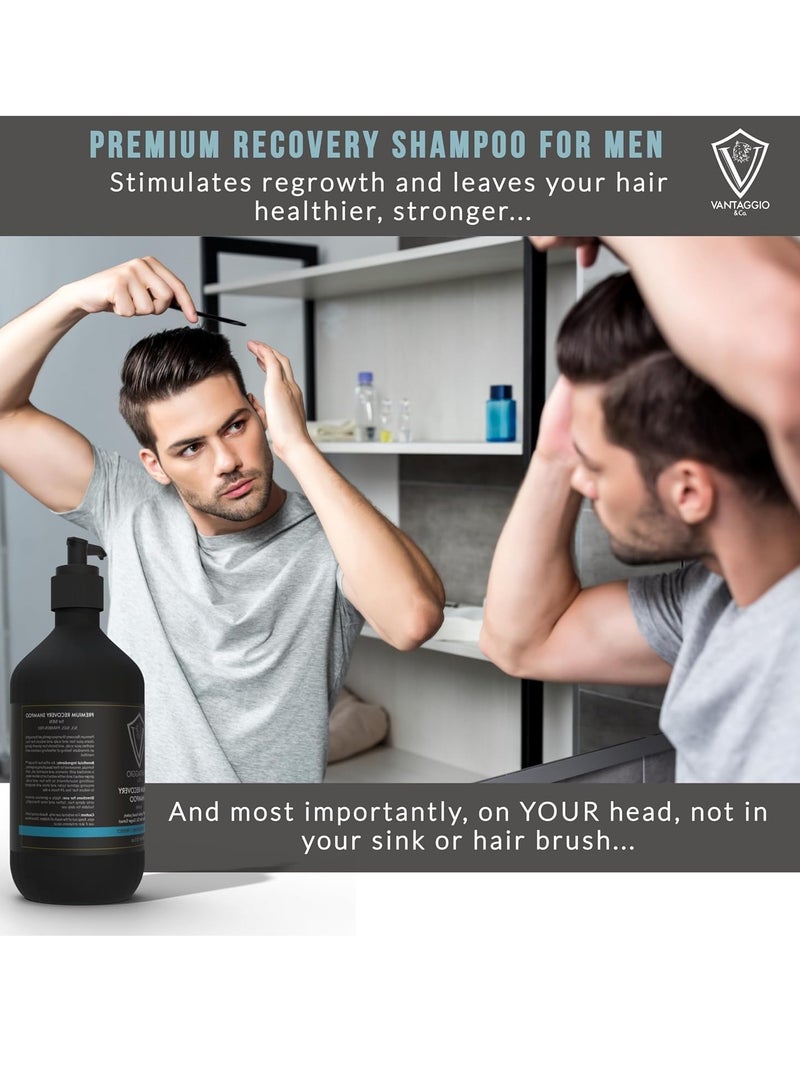 Vantaggio Hair Loss Shampoo for Men – Boosts Hair Growth and Thickening – DHT Blocker Fights Thinning and Alopecia – PROCAPIL Formula with Castor Oil and Dead Sea Salt - Image 3