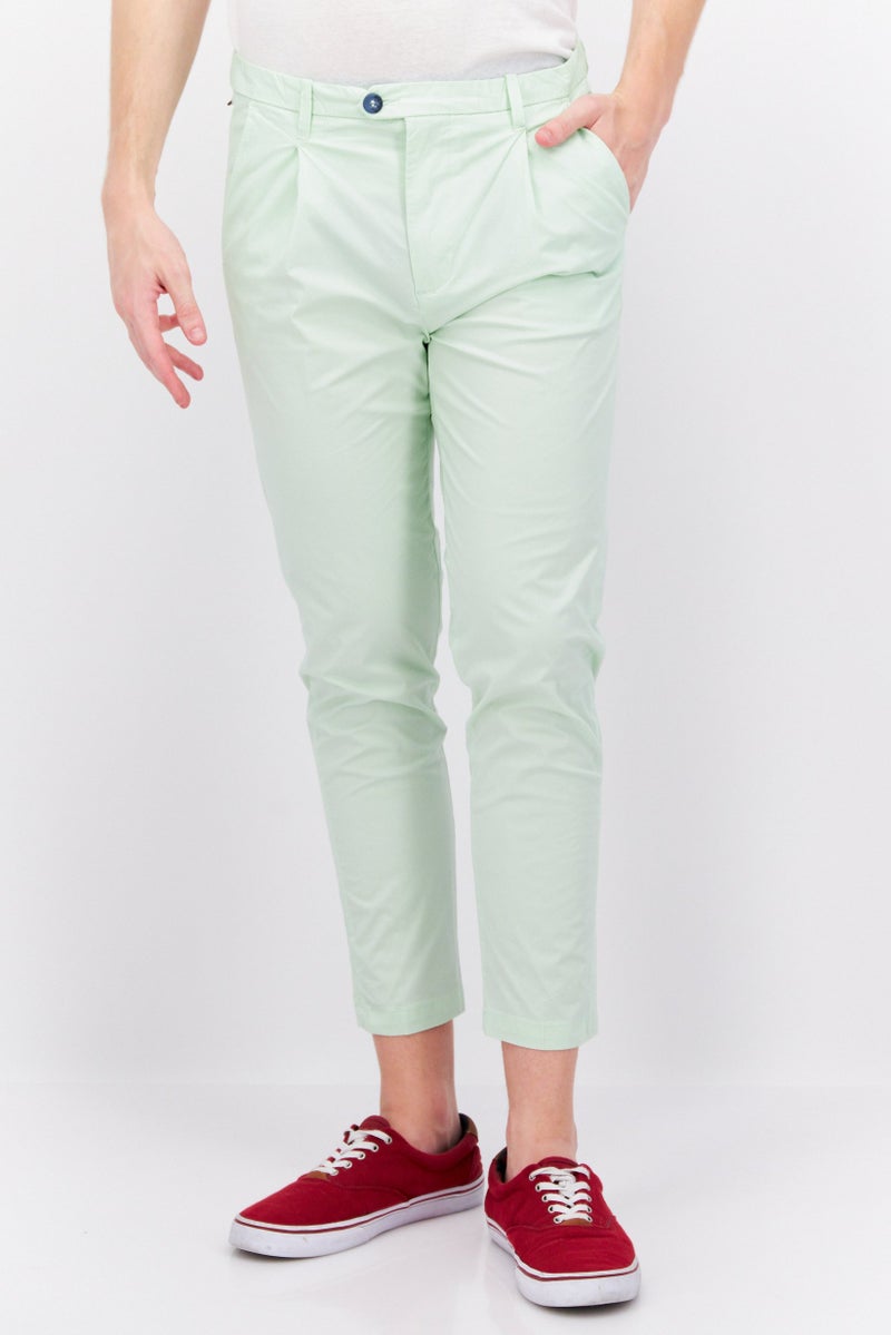 Sorbino Men Regular Fit Plain Chino Pants, Lime Green - Image 1