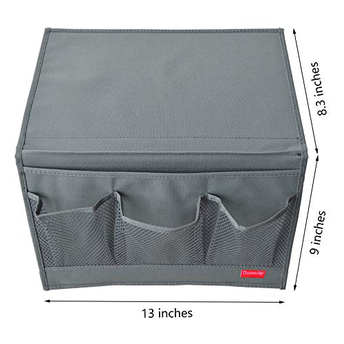 DuomiW Bedside Storage Organizer, Bedside Caddy, Table Cabinet Storage Organizer, TV Remote Control, Phones, Magazines, Tablets, Accessories, Grey - Image 2