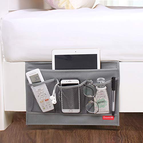 DuomiW Bedside Storage Organizer, Bedside Caddy, Table Cabinet Storage Organizer, TV Remote Control, Phones, Magazines, Tablets, Accessories, Grey - Image 5