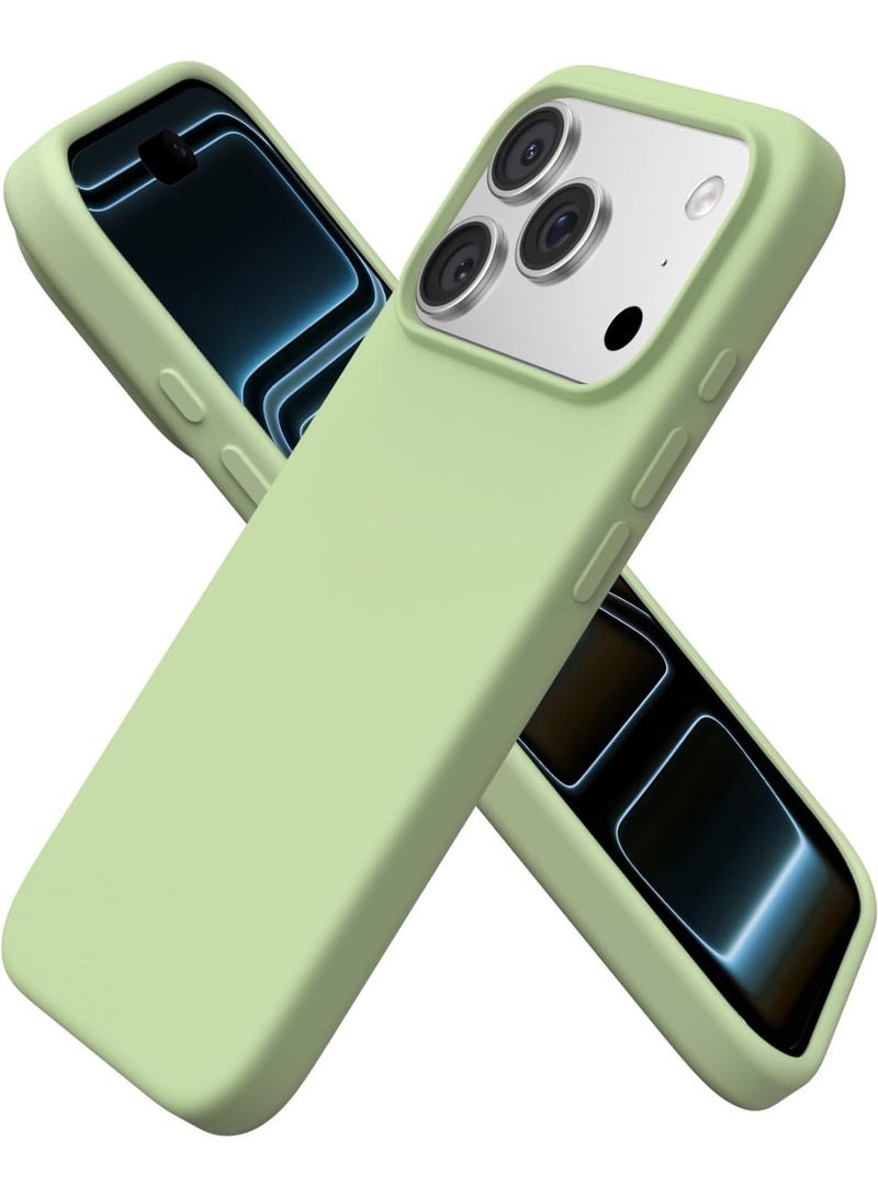 أكاليكس جراب سيليكون متوافق مع iPhone 17 Pro، جراب هاتف سيليكون سائل رفيع مع مصد مطاطي ناعم مقاوم للصدمات مكون من 3 طبقات مع بطانة من مادة TPU (ماتشا) - Image 1