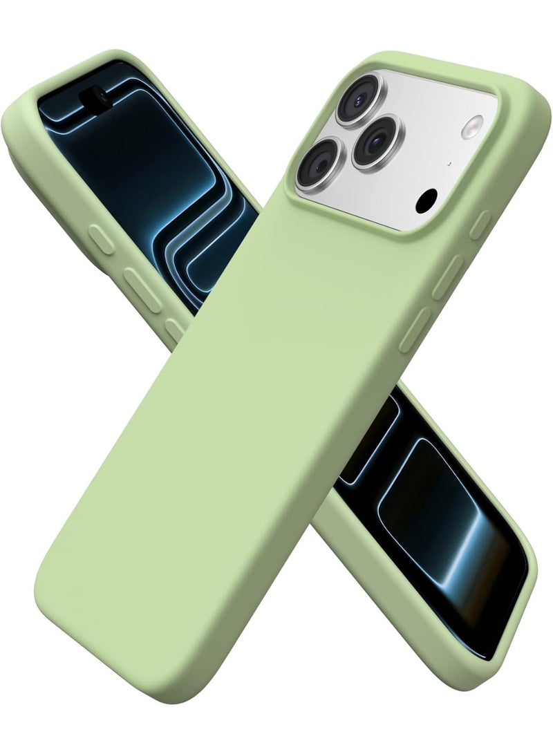 أكاليكس جراب سيليكون متوافق مع iPhone 17 Pro، جراب هاتف سيليكون سائل رفيع مع مصد مطاطي ناعم مقاوم للصدمات مكون من 3 طبقات مع بطانة من مادة TPU (ماتشا) - Image 1