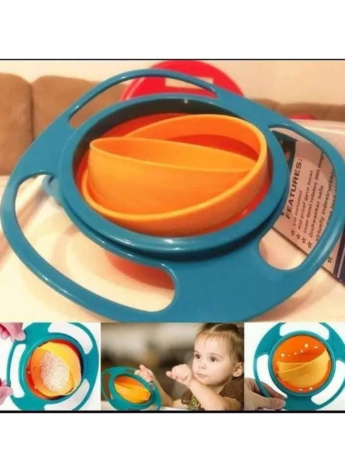 Generic RJ Kids Magic Bowl Universal 360 Rotate Funny Toys Baby Gyro Feeding Toy Bowl Dishes Kids Boy Girl Spill Proof Bowl  - Image 1