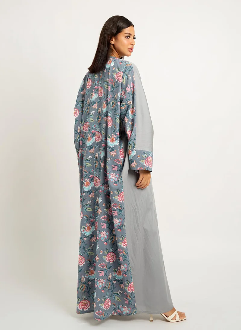 Kaafmeem Stone Petals Wide-fit Abaya