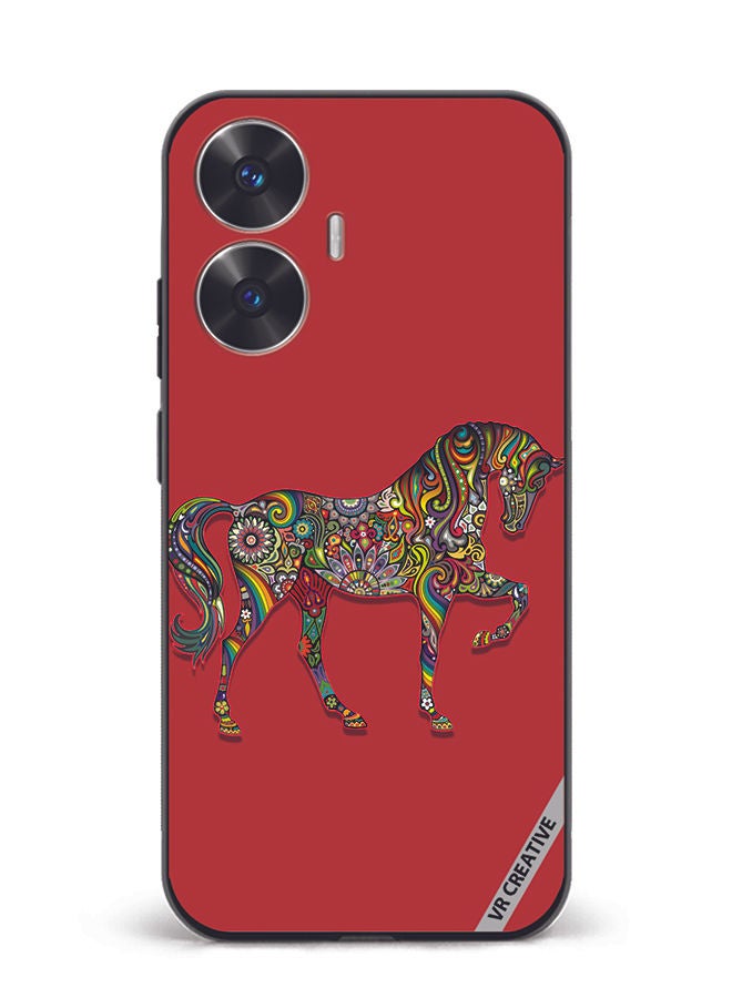 VR CREATIVE Protective Case Cover For Realme C55 Horse Design Multicolour - Image 1
