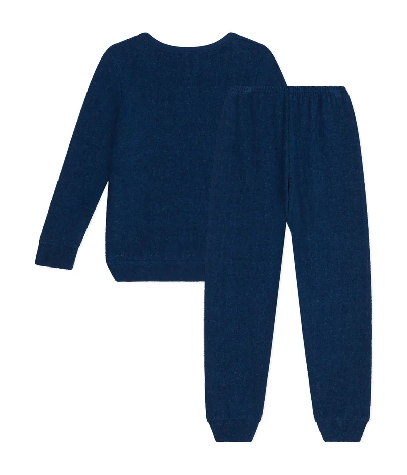 Petit Bateau Children's plain pyjamas in brushed terry towelling