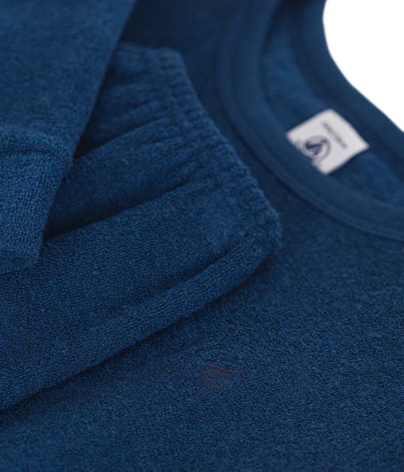 Petit Bateau Children's plain pyjamas in brushed terry towelling