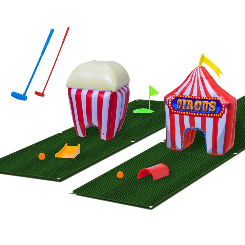 Flybar FunPark Inflatable Mini Golf Set 13Piece Course with Adjustable Clubs Balls Putting Cups Green Mats and Themed Obstacles for Indoor or Outdoor Play Active Game for Boys ANG Girls Ages 6 - Image 3