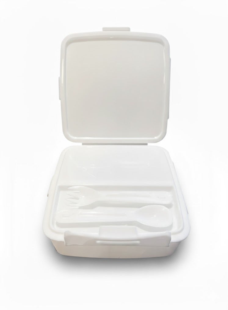 تيتيز صندوق غداء للأطفال مع ملعقة وشوكة ، حاوية طعام للأطفال، صندوق غداء للكبار، صندوق غداء بينتو مكون من 4 أقسام، حاويات طعام للمدرسة/العمل/السفر/النزهات، مانع للتسرب، قابل لإعادة الاستخدام، خالٍ من مادة BPA - Image 5