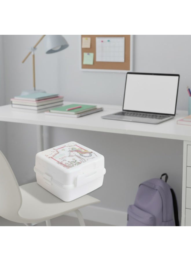 تيتيز صندوق غداء للأطفال مع ملعقة وشوكة ، حاوية طعام للأطفال، صندوق غداء للكبار، صندوق غداء بينتو مكون من 4 أقسام، حاويات طعام للمدرسة/العمل/السفر/النزهات، مانع للتسرب، قابل لإعادة الاستخدام، خالٍ من مادة BPA - Image 3