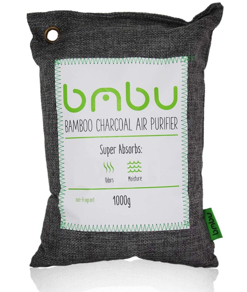 BMBU 1000g Large Bamboo Charcoal Air Purifier Bag - Car Deodorizer Freshener - Remove Odor and Control Moisture in Your RV, Camper, SUV, Truck, Closet, Mobile Home, Storage - Non fragrant 1kg - Image 1