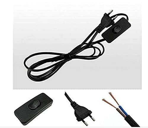 Homenique 2Pin Plugin Light Fitting Long Wire CableCord for Table Lamps Home Decor 2 Meter Long Power Cable for Multipurpose Uses - Image 3