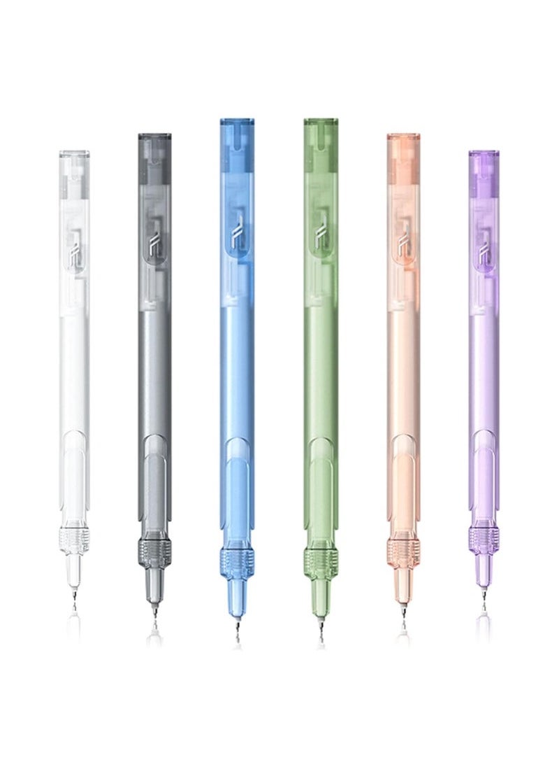 Generic Rolling Ball Gel Pens, 6 PCS Upgraded Retractable Black Ink Gel Pens, Cute Aesthetic Gel Pens, Retractable Ballpoint Pens, Fine Point Smooth Writing Pens for Home School Office Supplies  - Image 1