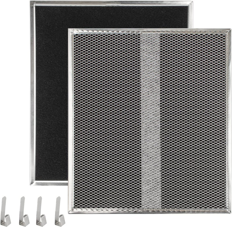 Pokin Upgrade HPF30 Charcoal Range Hood Non-Ducted Filter (with Clips), for Broan Nutone S97020466 Series Range Hood 14.6” x 12.8” x 0.14” Traps Odors Grease Filters Type XC - 2 Pack - Image 1