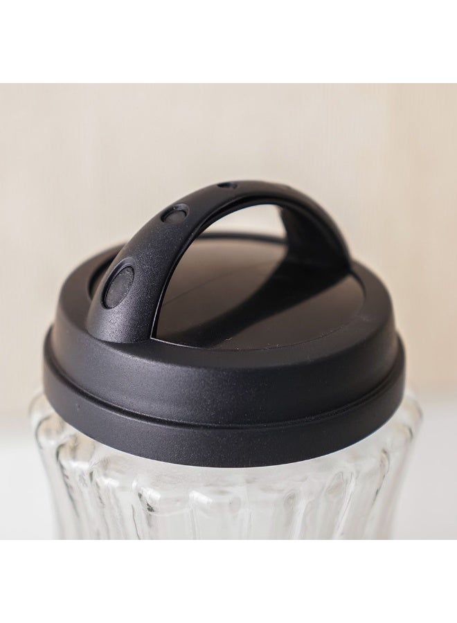 DANUBE HOME Danube Home Qlux Royal Stripe Jar 1500Ml Black Elegant And Durable Glass Storage Jar Freshness Perfect For Storing Dry Goods Spices Snacks Or Liquids 11.5X11.5X21.5Cm  - Image 2