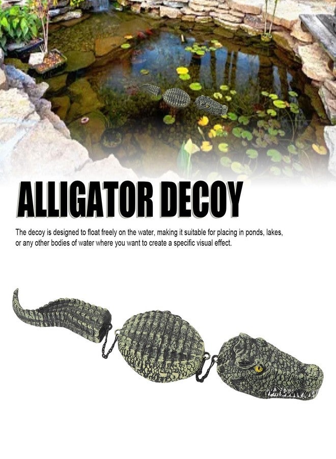 Denash Pond Floating Alligator Head,Outdoor Pools Float Fake Head,3 Section Floating Sculpture Decoration for Garden Pool Decoration - Image 2
