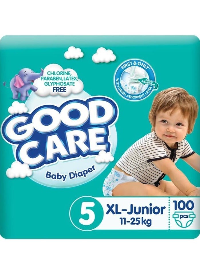 GOOD CARE Good Care Baby Diapers - Mega Pack - Junior Size 5 - 100 Pieces  - Image 1