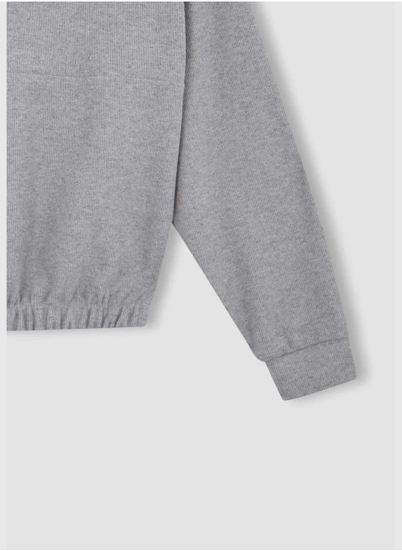 DeFacto Woman Hooded Knitted Sweatshirt