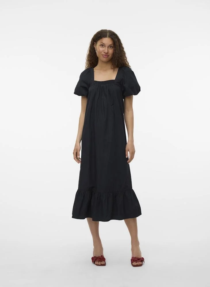 Square Neck  Midi Dress