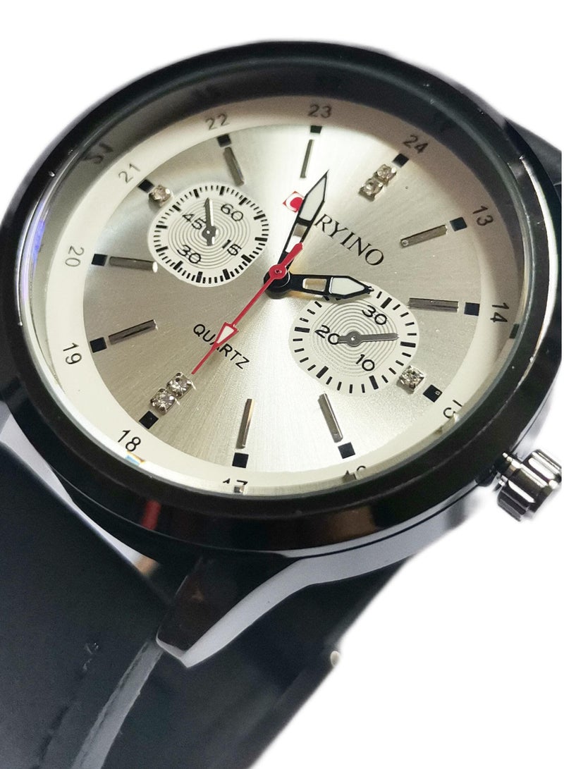 CARYINO Men's Watch with Set of High-end Leather Bracelets  - Image 2