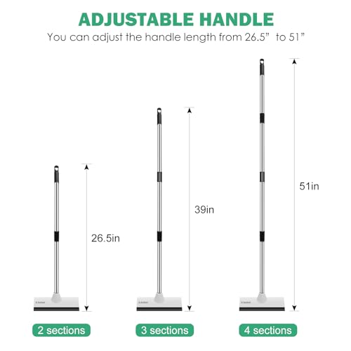 SetSail Floor Scrub Brush with 51-Inch Long Adjustable Handle 2 in 1 Scrape Brush Stiff Bristle Floor Scrubber for Cleaning Shower Bathroom Garage Kitchen Wall Deck Tub Tile - Image 2