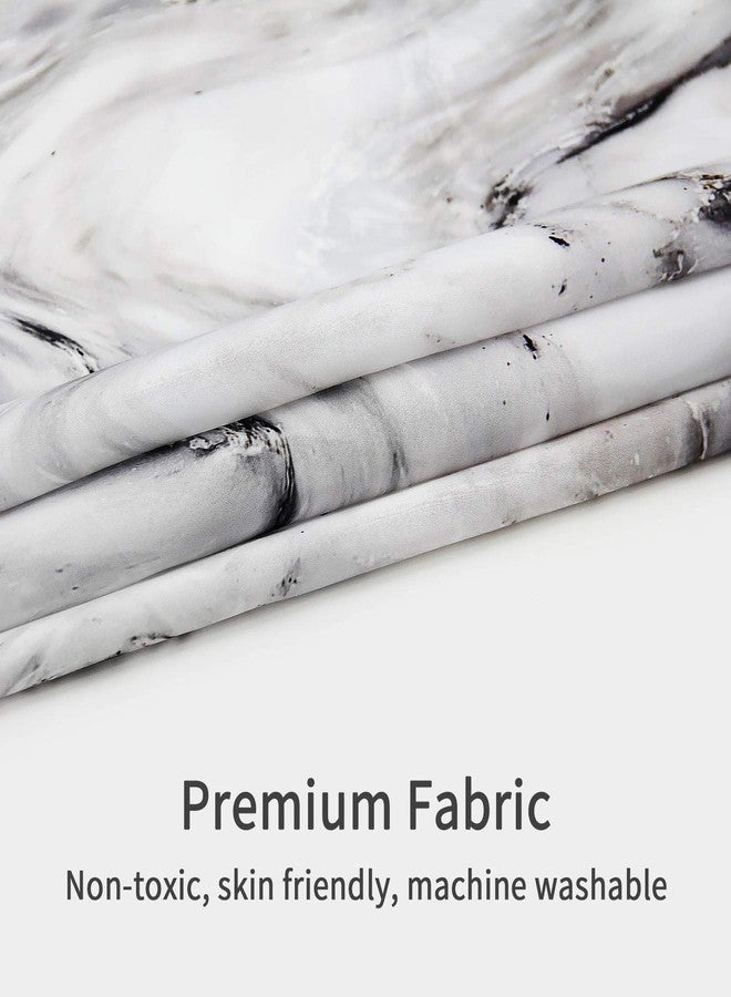 MitoVilla Grey Marble Shower Curtain Set, Abstract Modern Shower Curtain for Bathroom Decor, Luxury Standard Shower Curtain for Bathtub, Waterproof Washable Fabric Shower Curtain, 72 x 72 - Image 4