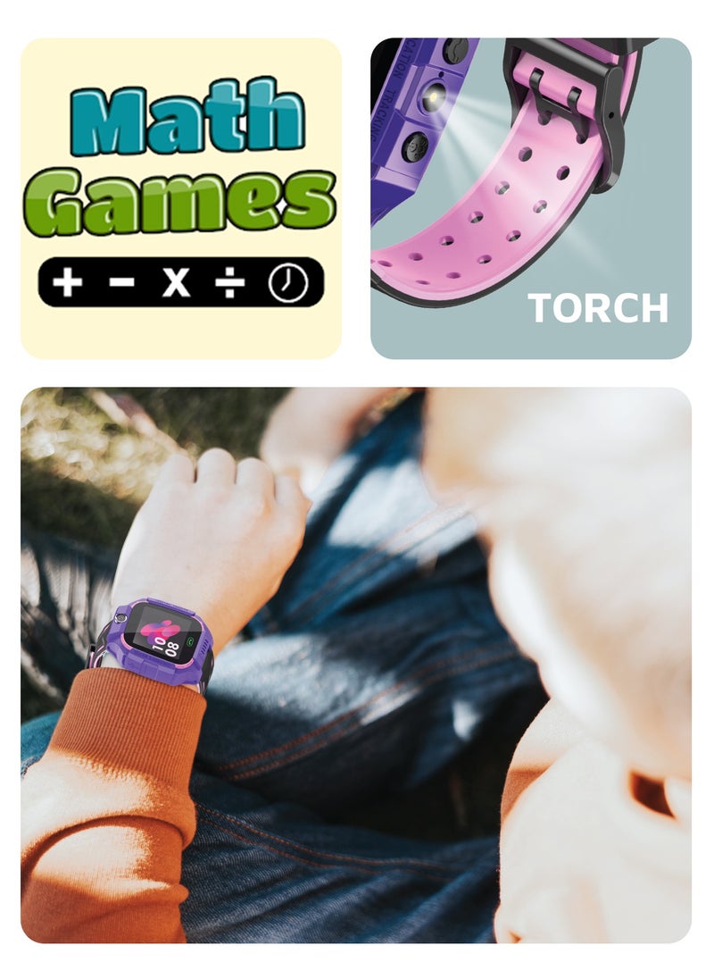 GREEN LION - Kids Smart Watch Series 5 with Games, Math Learning, Safe Zone for Children, 1.44” Color Display, Long Battery Life & Child Safety Features/ Fun & Educational Smartwatch for Kids - Purple - Image 1