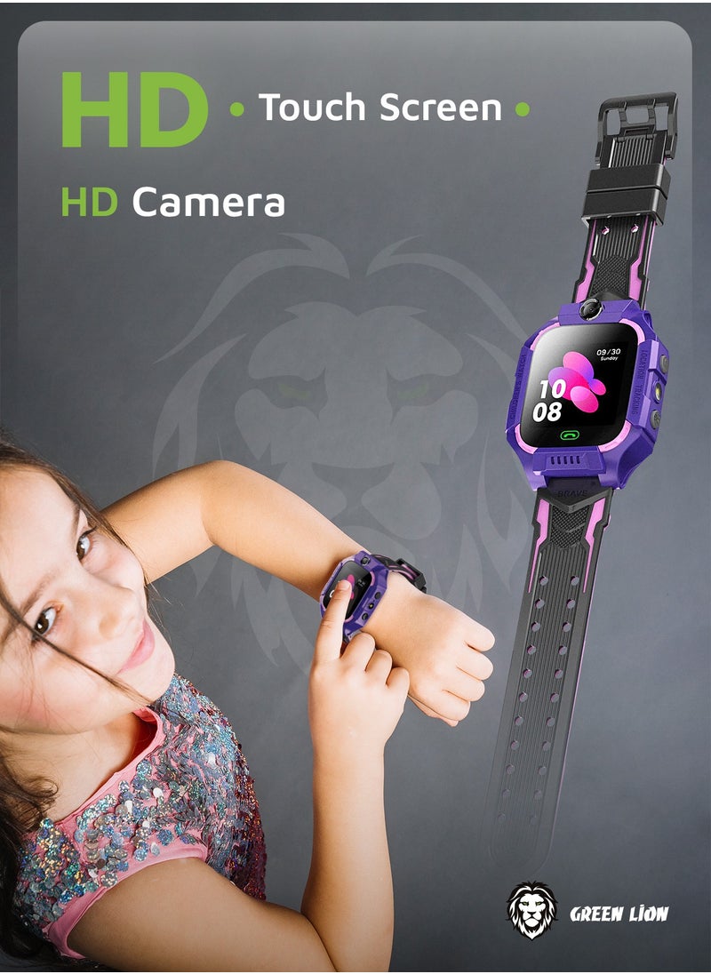 GREEN LION - Kids Smart Watch Series 5 with Games, Math Learning, Safe Zone for Children, 1.44” Color Display, Long Battery Life & Child Safety Features/ Fun & Educational Smartwatch for Kids - Purple - Image 1