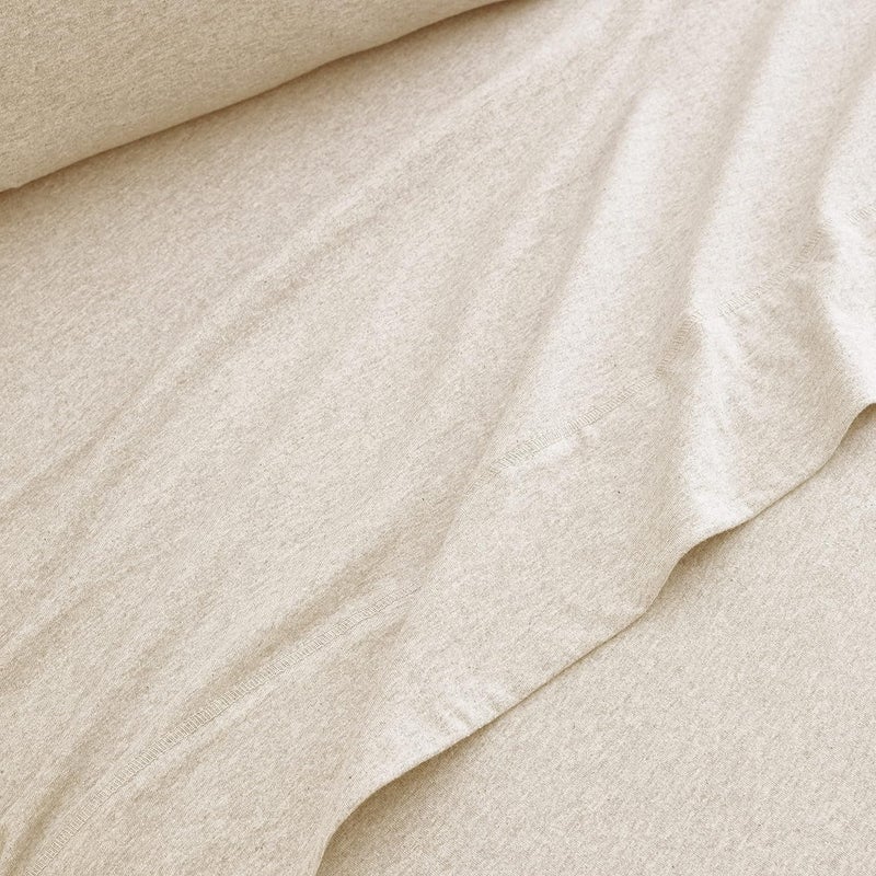 BED INC Road Trip America Jersey Sheets King Set - Cotton (4 Pieces) All Seasonal Deep Pockets Soft Cozy Knit Stretchy Bed Sheets - Hotel and Residential Quality (Oatmeal, King) - Image 4